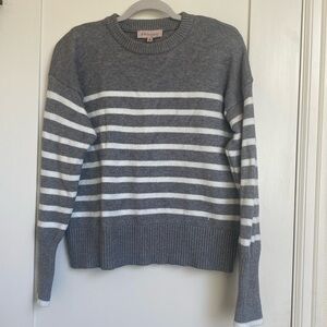 Grey and White Stripped Philosophy Sweater in size Medium